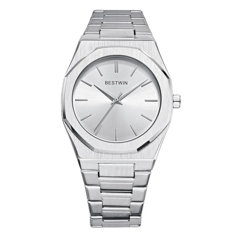 Montre homme luxe acier inoxydable, quartz, étanche