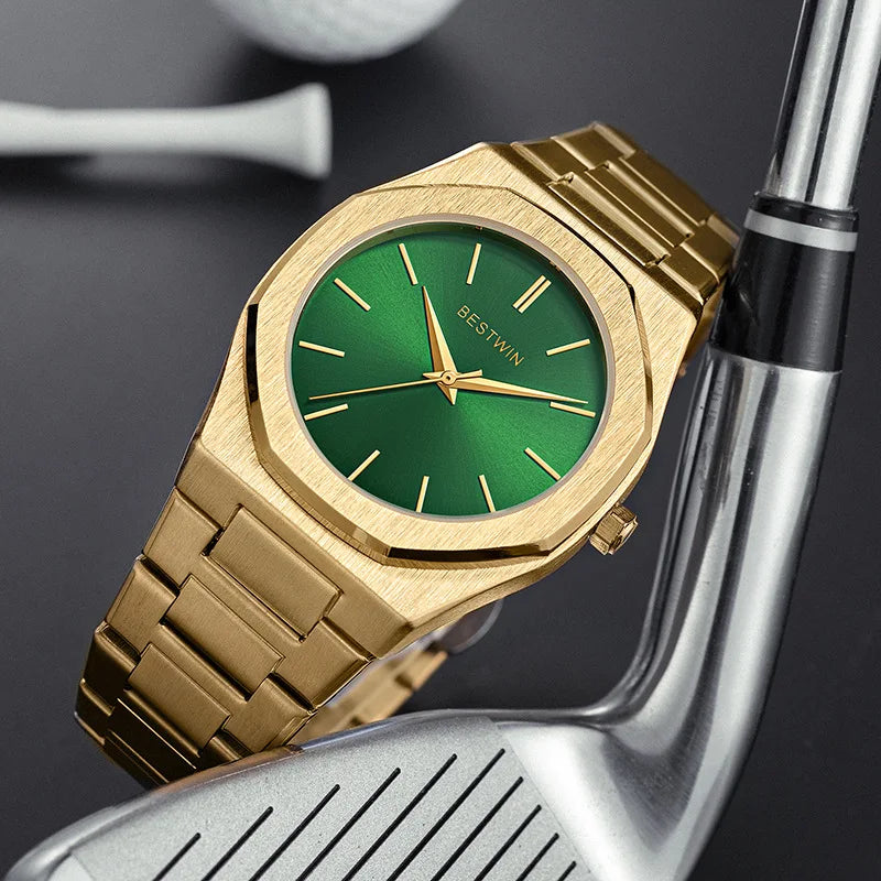 Montre homme luxe acier inoxydable, quartz, étanche