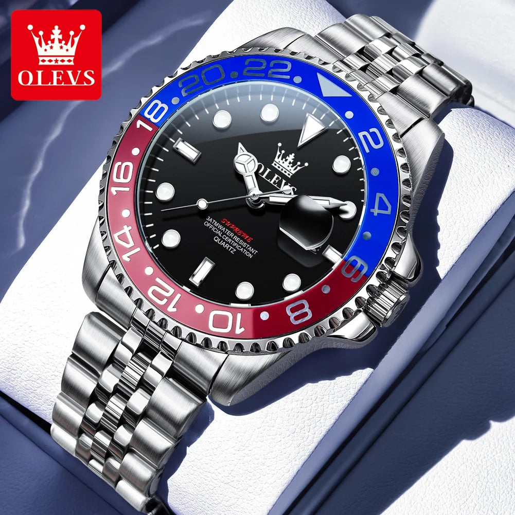OLEVS 5657 – Montre homme quartz acier, date, sport