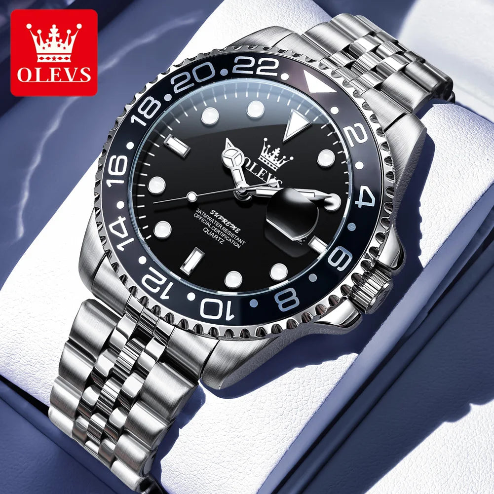 OLEVS 5657 – Montre homme quartz acier, date, sport