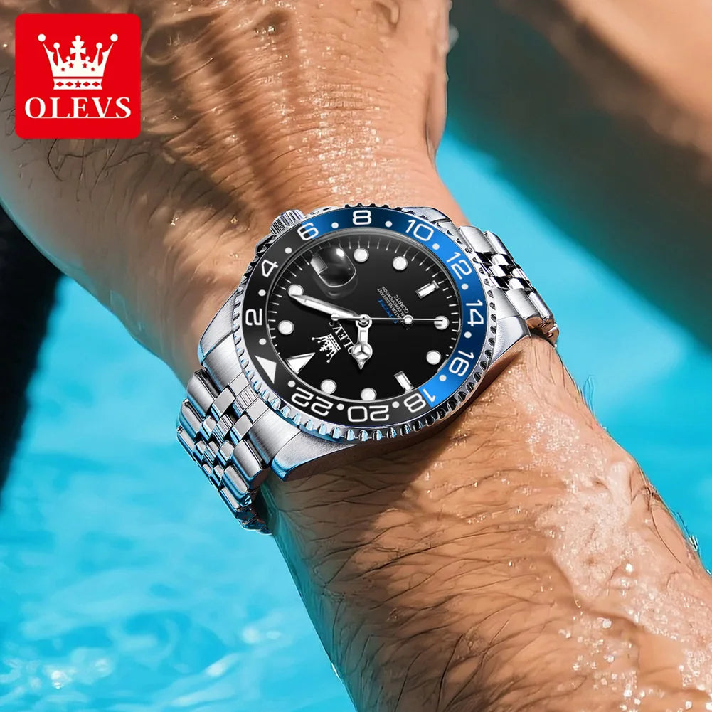 OLEVS 5657 – Montre homme quartz acier, date, sport