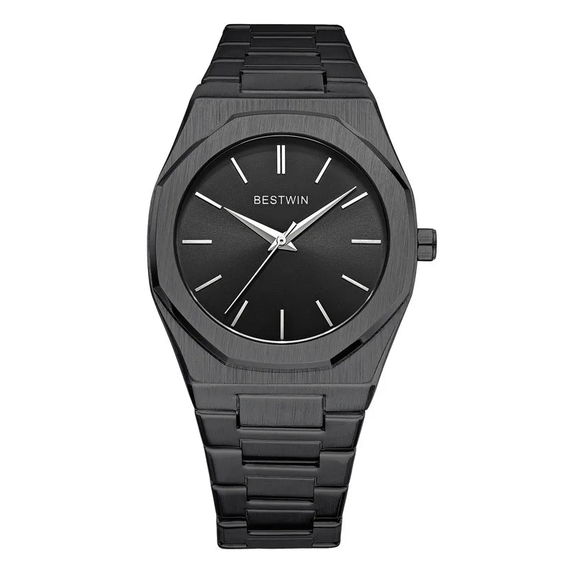 Montre homme luxe acier inoxydable, quartz, étanche